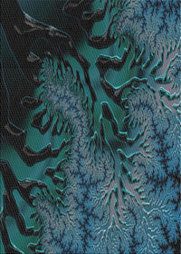 Machine Washable Transitional Deep-Sea Green Rug, wshpat1409