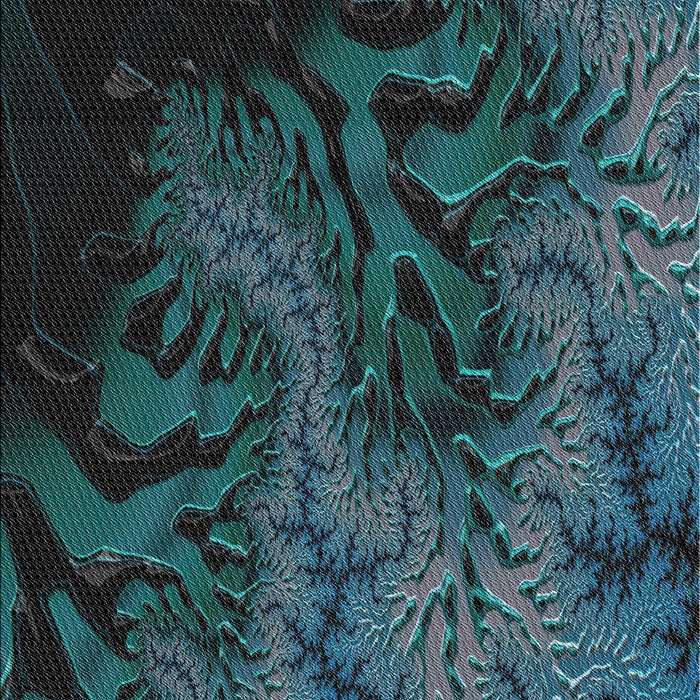 Machine Washable Transitional Deep-Sea Green Rug, wshpat1409