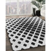 Patterned Platinum Gray Novelty Rug in Family Room, pat140