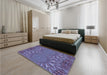 Patterned Purple Rug in a Bedroom, pat141blu