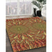 Patterned Caramel Brown Rug in Family Room, pat141brn