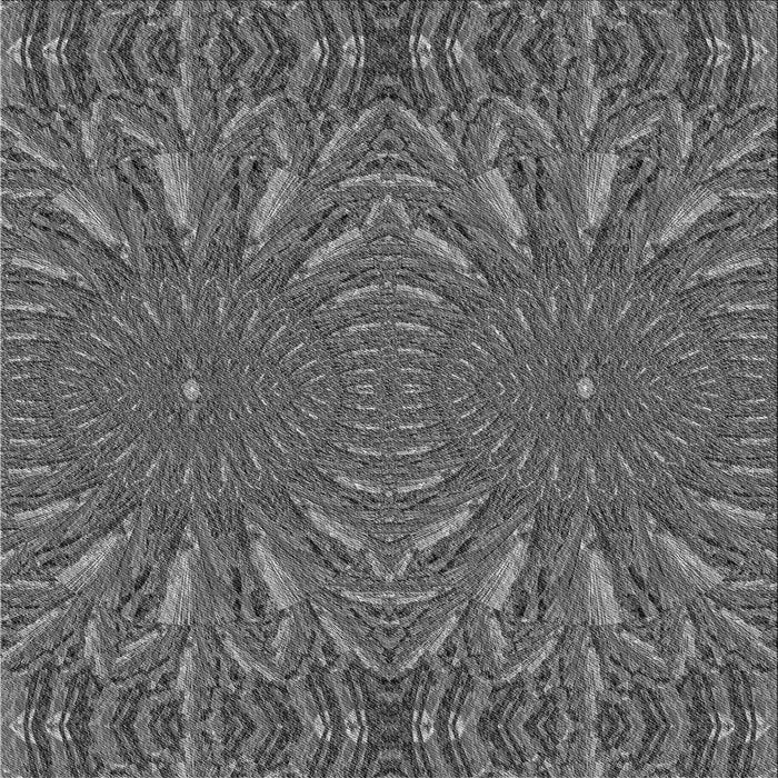 Round Patterned Black Rug, pat141gry