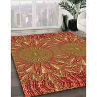 Patterned Orange Rug, pat141org