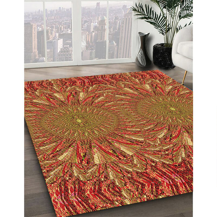 Machine Washable Transitional Orange Rug in a Family Room, wshpat141org