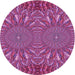 Square Patterned Orchid Purple Rug, pat141pur