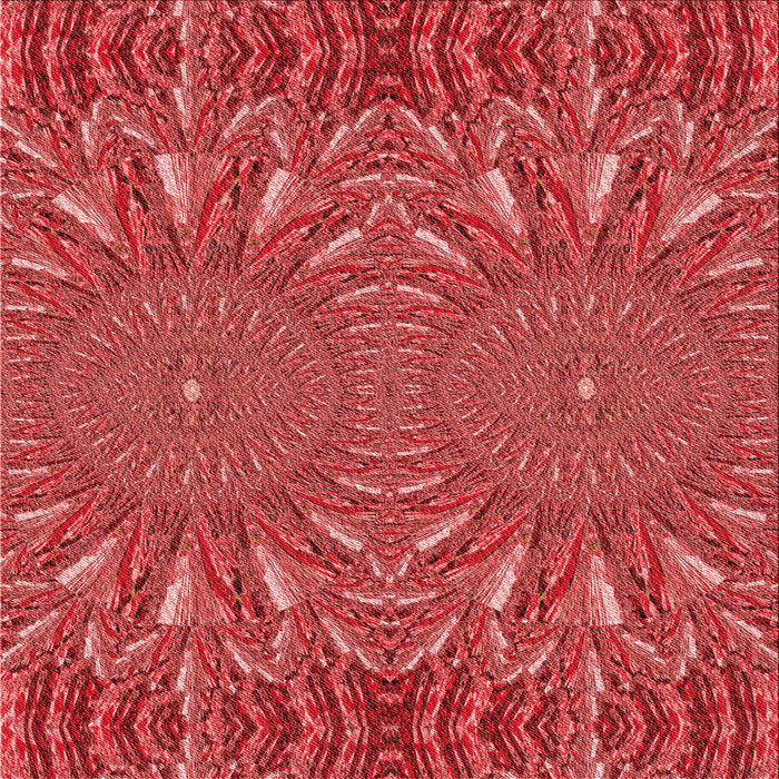 Round Patterned Red Rug, pat141rd