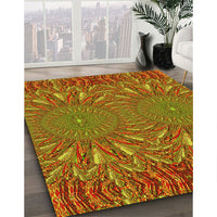 Patterned Brown Rug, pat141yw