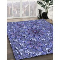 Patterned Sky Blue Rug, pat1410blu