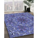 Patterned Sky Blue Rug in Family Room, pat1410blu