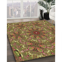 Patterned Caramel Brown Rug, pat1410brn