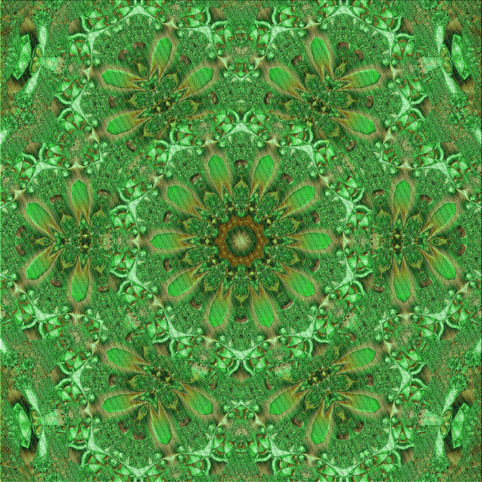 Round Machine Washable Transitional Neon Green Rug, wshpat1410grn