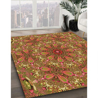 Patterned Cinnamon Brown Rug, pat1410org