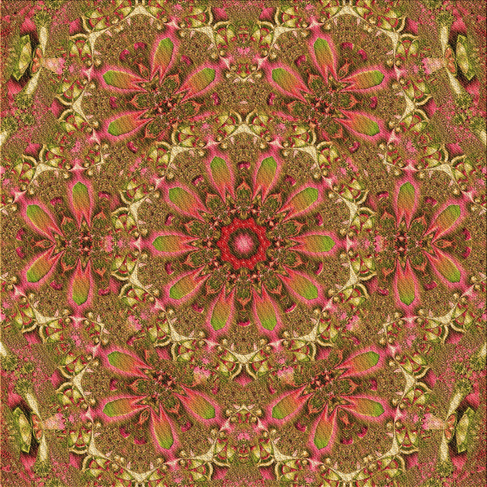 Round Patterned Cinnamon Brown Rug, pat1410org