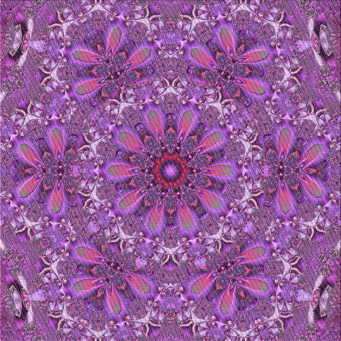 Round Patterned Purple Rug, pat1410pur