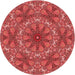 Square Patterned Red Rug, pat1410rd