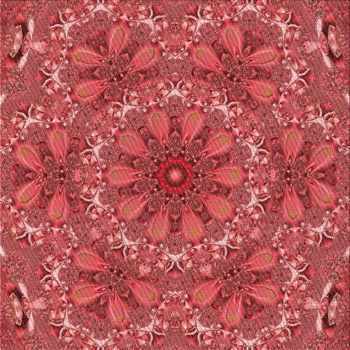 Round Patterned Red Rug, pat1410rd