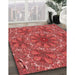 Machine Washable Transitional Red Rug in a Family Room, wshpat1410rd