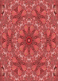 Machine Washable Transitional Red Rug, wshpat1410rd