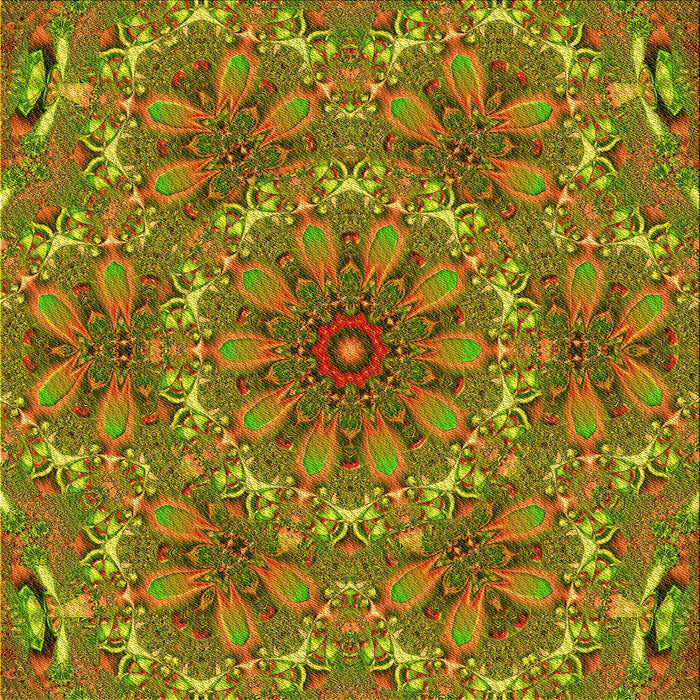 Round Patterned Pistachio Green Rug, pat1410yw