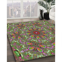 Patterned Maroon Purple Novelty Rug, pat1410