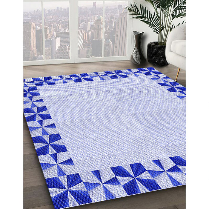 Machine Washable Transitional Lavender Blue Rug in a Family Room, wshpat1411blu