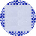 Square Patterned Lavender Blue Rug, pat1411blu