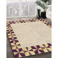 Patterned Golden Blonde Gold Rug, pat1411brn