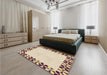 Patterned Golden Blonde Gold Rug in a Bedroom, pat1411brn