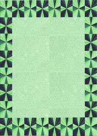 Machine Washable Transitional Light Green Rug, wshpat1411grn