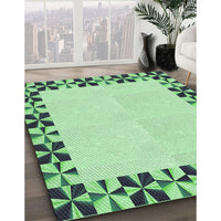 Patterned Light Green Rug, pat1411grn