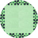 Square Patterned Light Green Rug, pat1411grn