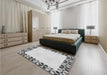 Patterned Gray Rug in a Bedroom, pat1411gry