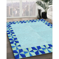 Patterned Blue Rug, pat1411lblu