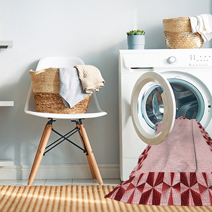 Machine Washable Transitional Red Rug in a Washing Machine, wshpat1411rd