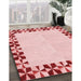 Patterned Red Rug in Family Room, pat1411rd