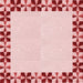 Round Patterned Red Rug, pat1411rd