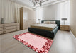 Patterned Red Rug in a Bedroom, pat1411rd