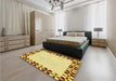 Patterned Sedona Brown Rug in a Bedroom, pat1411yw