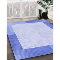 Patterned Sky Blue Rug, pat1412blu