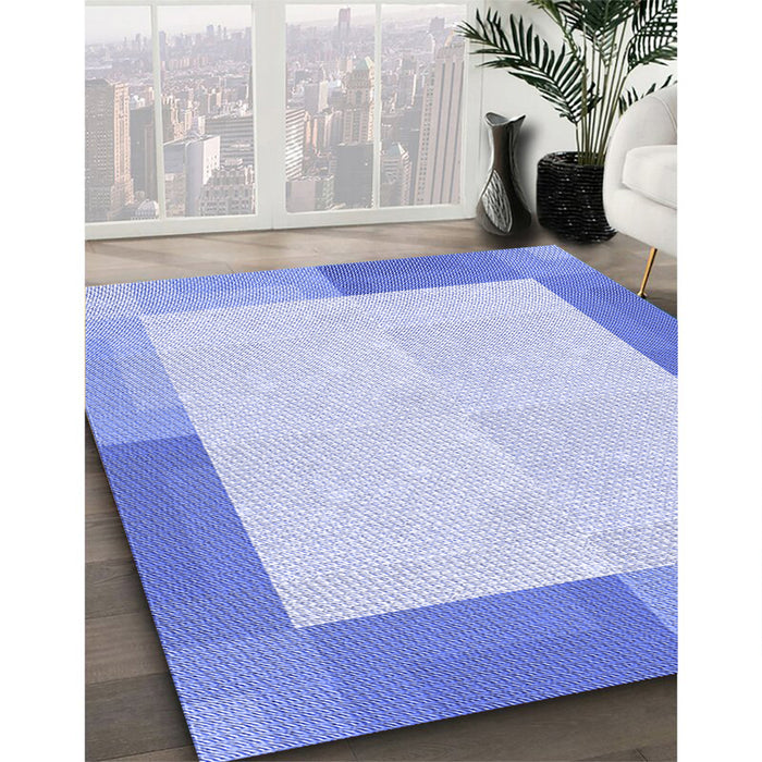 Machine Washable Transitional Sky Blue Rug in a Family Room, wshpat1412blu