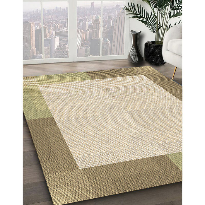 Patterned Golden Blonde Gold Rug in Family Room, pat1412brn