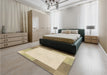 Patterned Golden Blonde Gold Rug in a Bedroom, pat1412brn