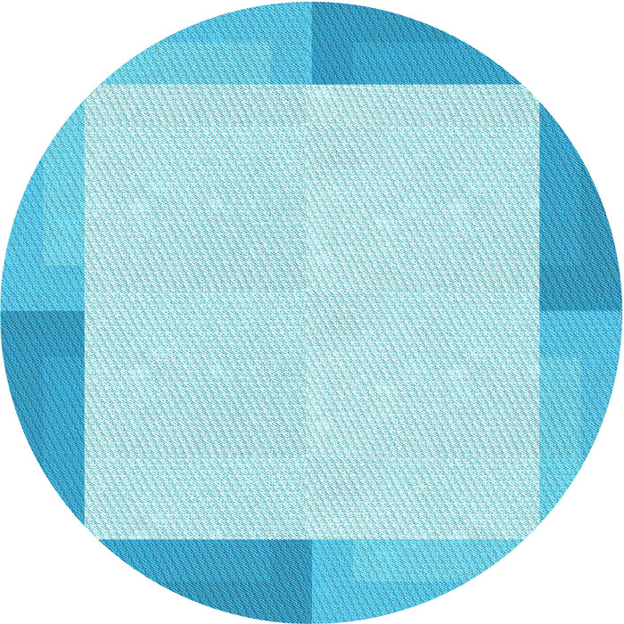 Square Patterned Bright Turquoise Blue Rug, pat1412lblu
