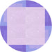 Square Patterned Purple Mimosa Purple Rug, pat1412pur