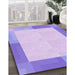 Patterned Purple Mimosa Purple Rug in Family Room, pat1412pur