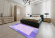 Patterned Purple Mimosa Purple Rug in a Bedroom, pat1412pur