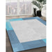 Patterned Blue Novelty Rug in Family Room, pat1412