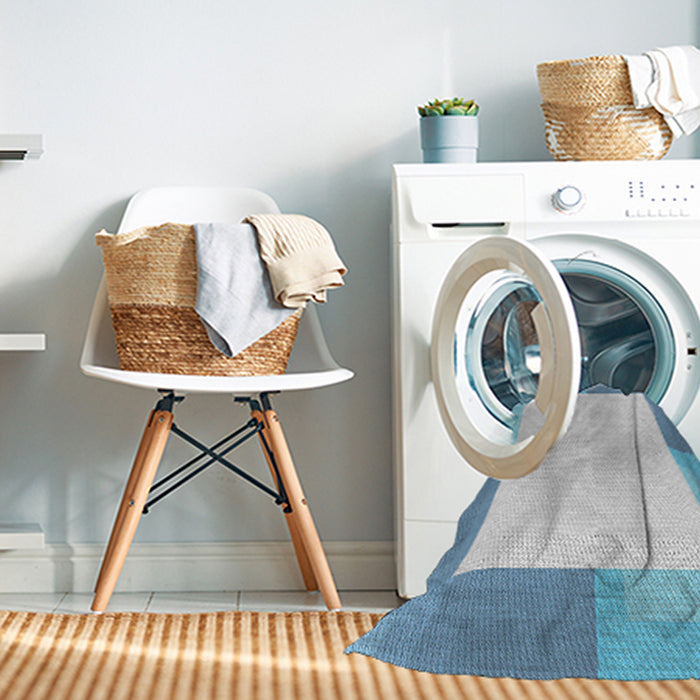 Machine Washable Transitional Blue Rug in a Washing Machine, wshpat1412