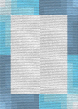 Patterned Blue Novelty Rug, pat1412