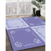 Machine Washable Transitional Medium Slate Blue Rug in a Family Room, wshpat1413blu